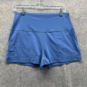 Lululemon Align Shorts Women 8 Blue Gym High Rise Pocket Yoga Athletic Knit